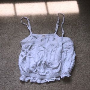 Cropped white tank top
